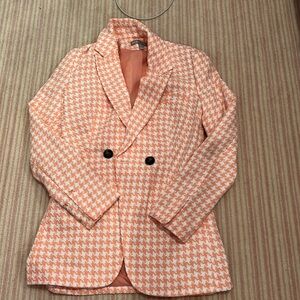 ASOS tweed pink and white blazer short set